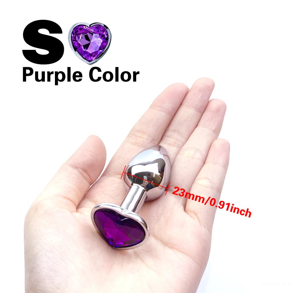 Stainless Steel Anal Plug Heart Shape 5 Sizes Crystal Anal Plug Removable Butt Plug Stimulator Anal Sex Toys Prostate Massager