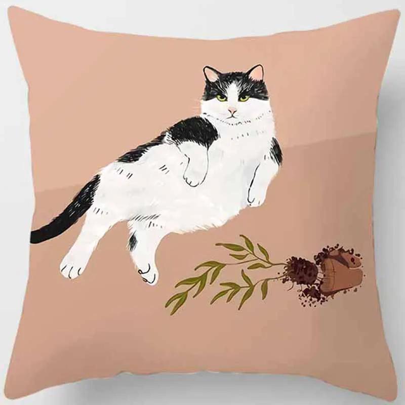 Cat Is Leisure Life  Square Pillowcase, Used for Home Decoration, Car Sofa Cushion Cover45cm*45cm