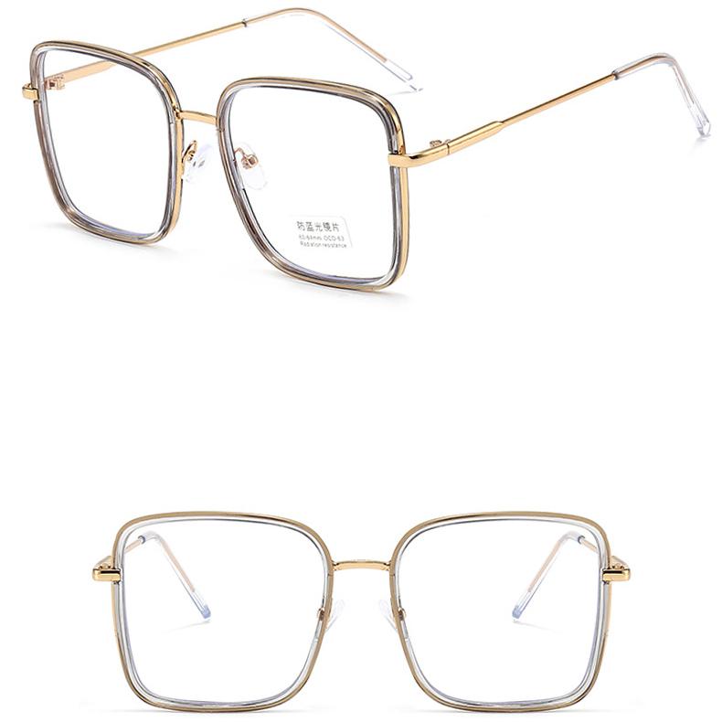Women's Glasses Anti-Blue Light Fashion Personality Retro Large Square Frame Plain Glasses Student Commuter Face-Looking Small Glasses