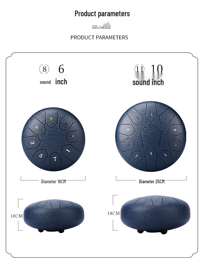 Ätherische Stahltongtrommel: 6-14 Zoll Sanskrit Handpan für Erwachsene & Anfänger