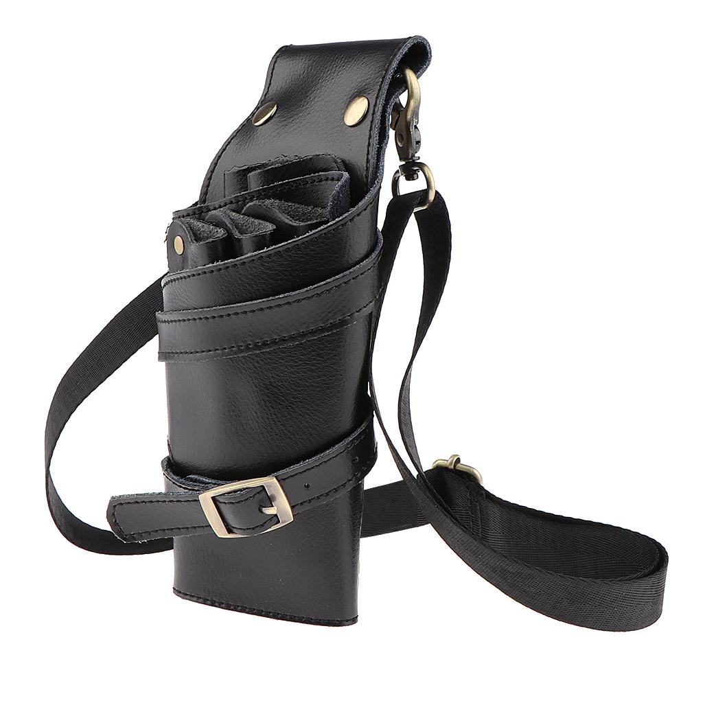 s Holder Leather Pouch Hairdressing Styling Hair Tools Display Stand - Black, 23 x 10cm