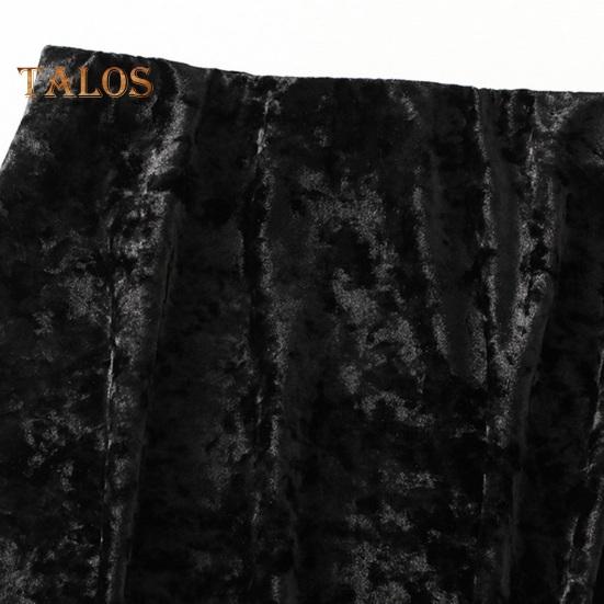 Dámská sukně s rybím ocasem elastická sukně s vysokým pasem do poloviny lýtek, jednobarevná, sametová sukně s velkým lemem na denní nošení