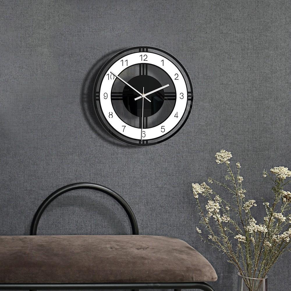Acrylic Silent Wall Clock Modern Design Battery Powered Quartz Bell Home Decor
