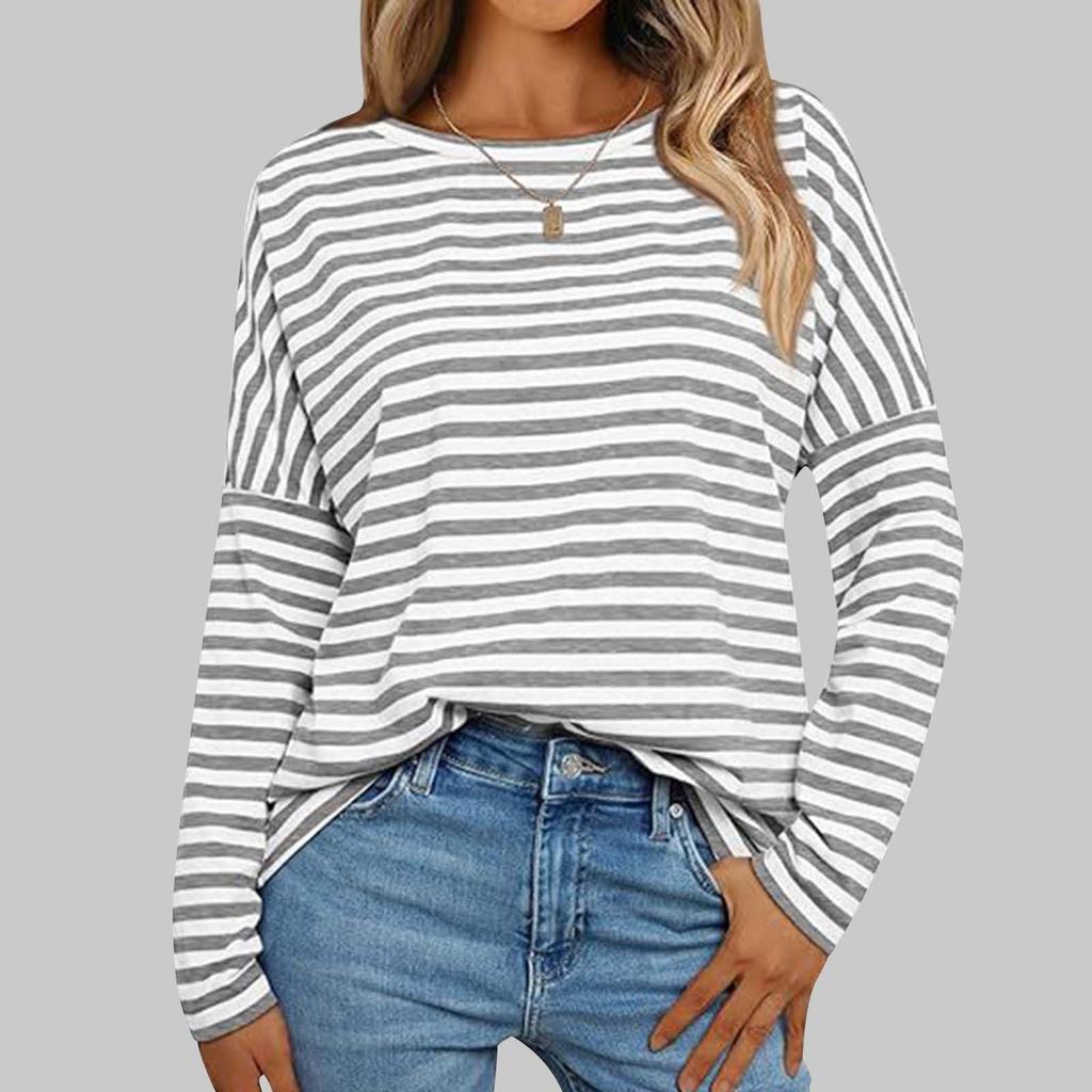 Tops For Women Striped Shirt Casual Long Sleeve Shirts Fashion Top