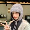 Knitted Wool Hat For Winter Women With Ear Warmer And Features