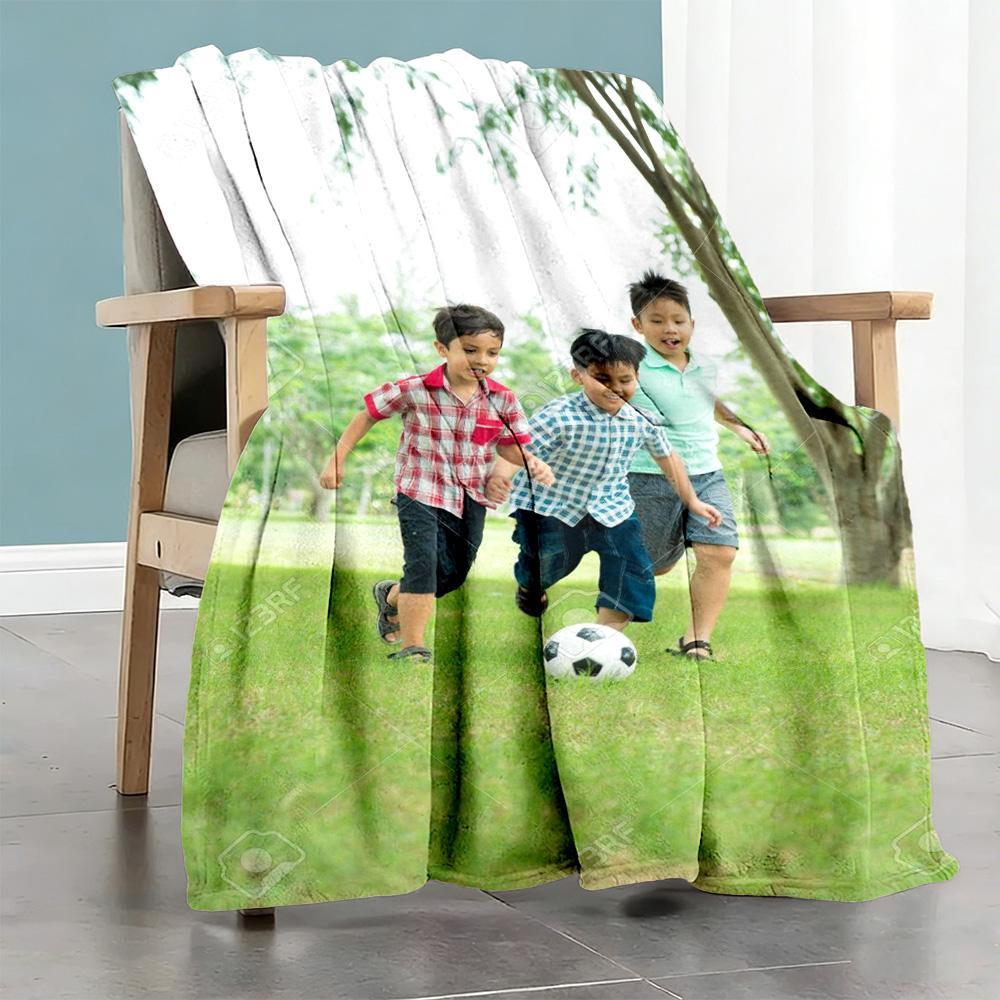 Customize Photo Personalized photos Blanket Multi-purpose Customizable Blanket Durable Comfort Throw For Living Room Office Chair Couch Livingroom