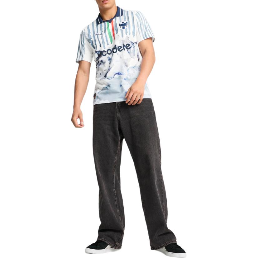 Puma X KidSuper MTY Replica Jersey (Monterray) Puma Bianco/Blu Navy Profondo Uomo Top 781072-12