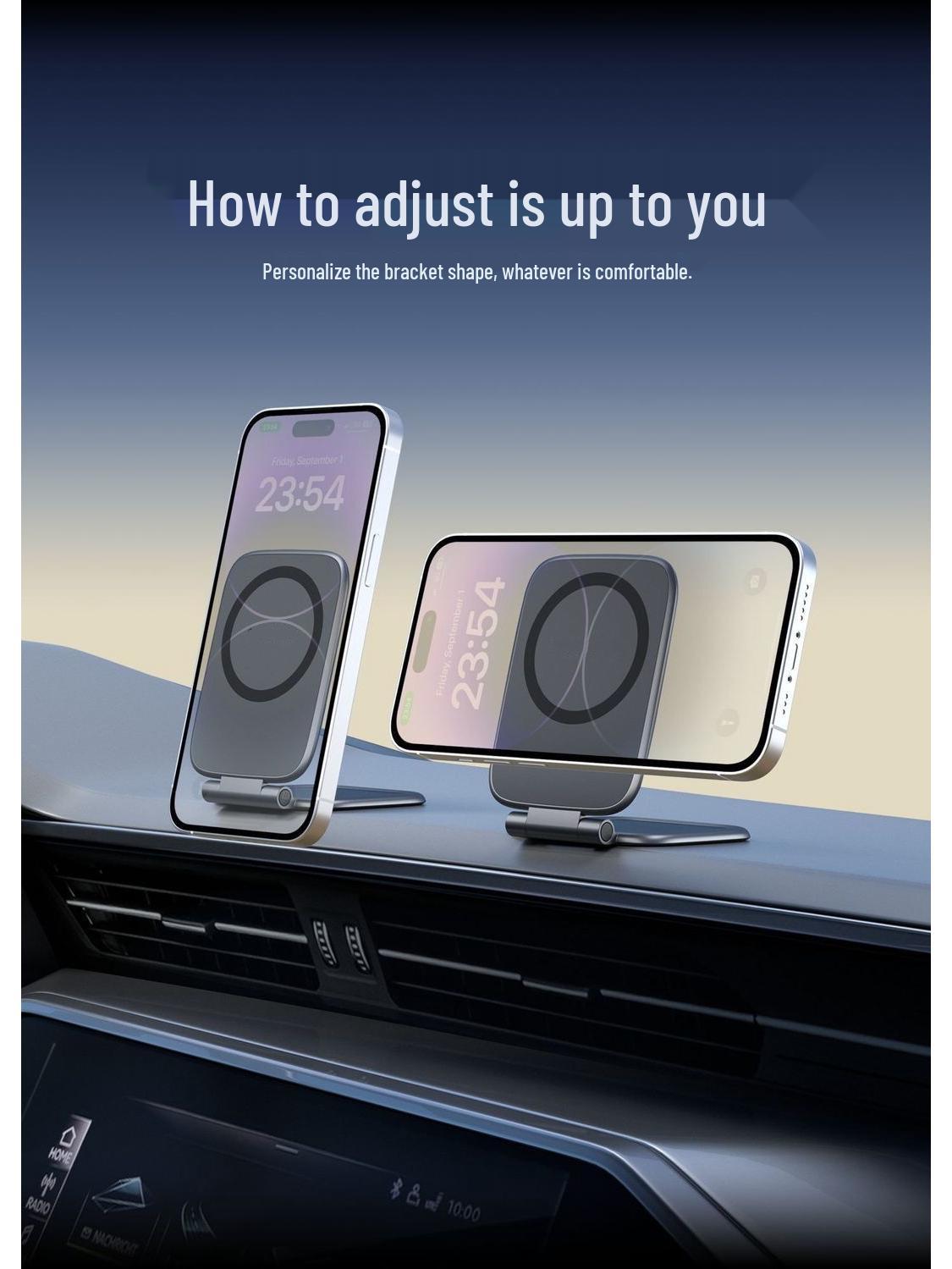 Ultra-Thin Magnetic Phone Holder for Car and Desktop