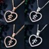 Heart Letters 26 Love Crystal Women Silver Plated Chain Jewelry Necklace
