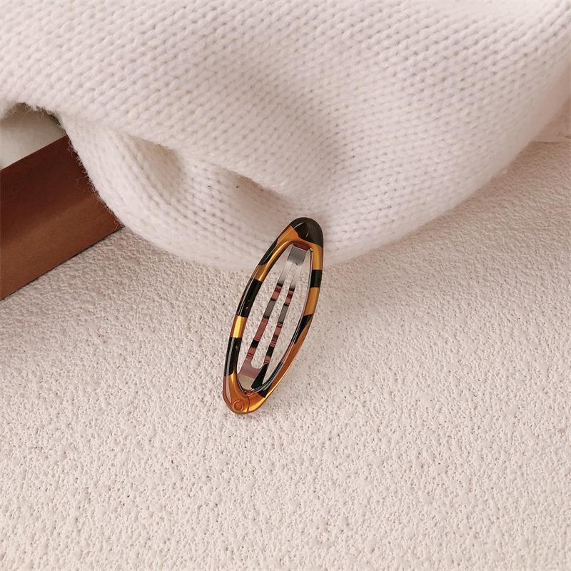 Korean Leopard Print Hair Clip for Girls - Cute BB Side Bangs and Back Hairpin