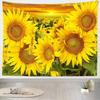 3D Sunflowers Wall Tapestry Backdrop Sunflower Field Scenic Tapestry Sunflowers Theme Party Decorations Yellow Floral Plant
