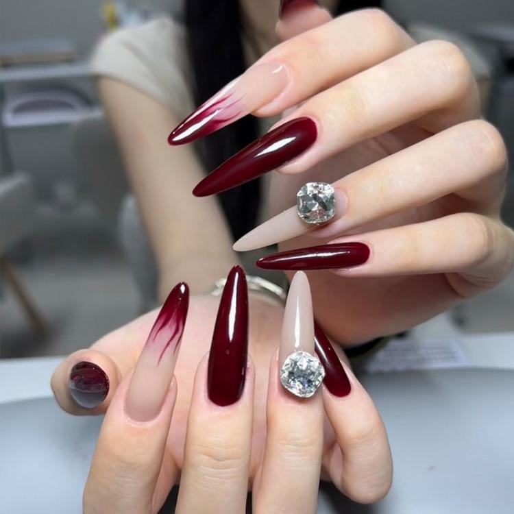 Wearing Nail Advanced Sense Spring and Summer Flash Diamond Butterfly Handmade Nail Piece Spice Girl Wearing Nail Piece