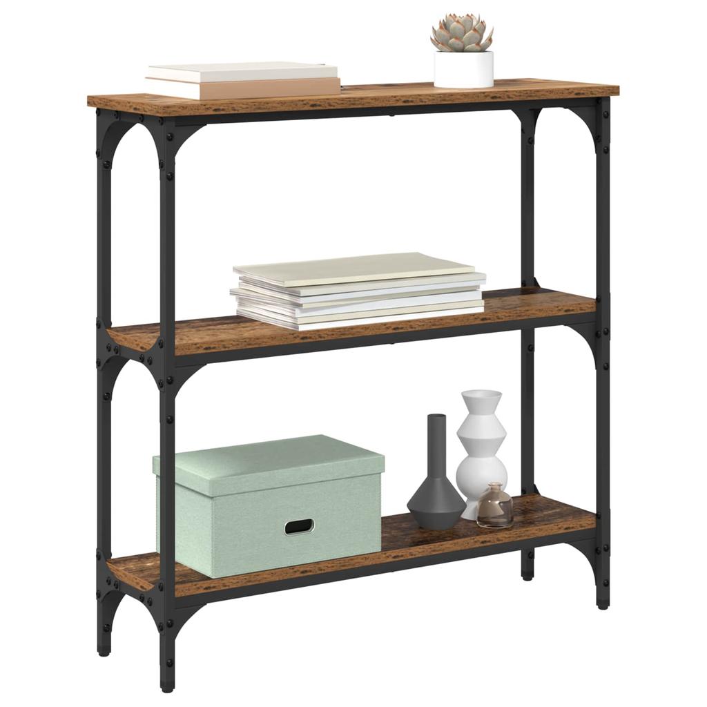 Console Table with Shelf Rustic Wood Look 75 x 22.5 x 75 cm Engineered Wood
