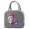 Travel Portable Food Thermal Insulated Children's Astronaut Letter Box Picnic Waterproof Oxford Zipper Breakfast Thermal Bag
