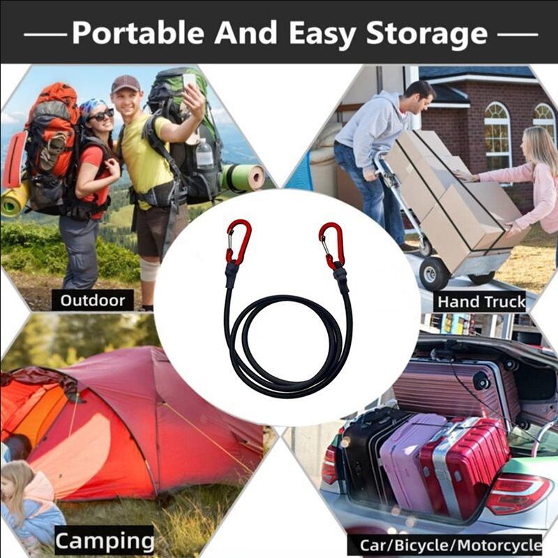 Elastic Tie Rope Carabiner Hook Kayak Bicycle Luggage Packing Rope Camping Accessories