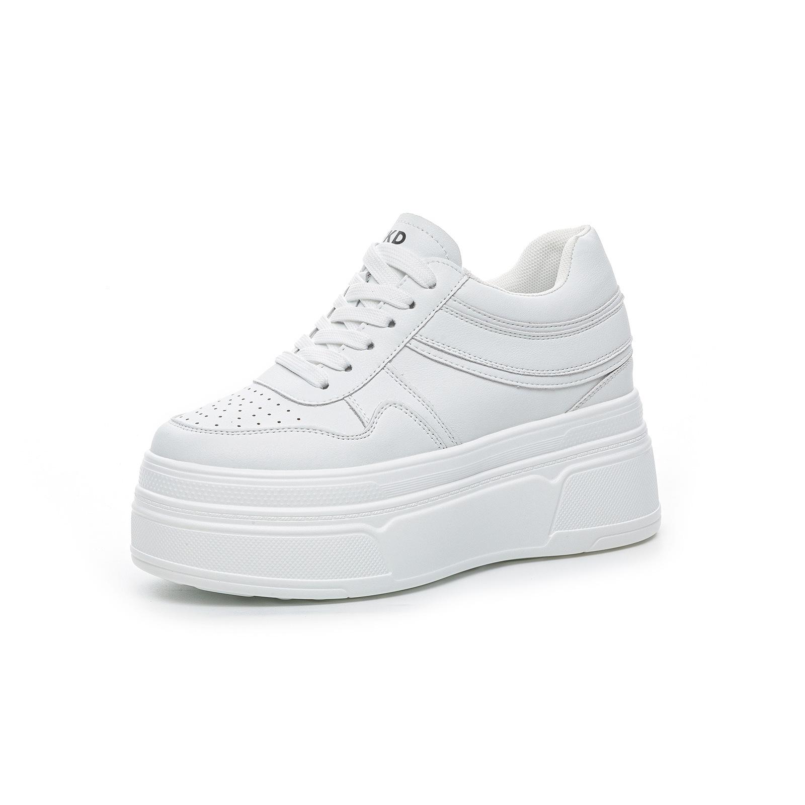 

Little white shoes women s spring and summer new small cm thick-soled muffin shoes leather inner height increase casual shoes 34 білий