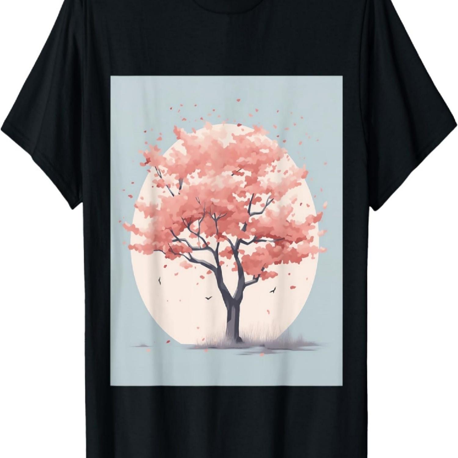 Pastel Petal Poetry Tranquil Cherry Blossom Painting T-Shirt S