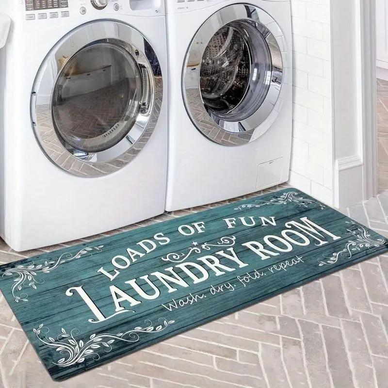 Laundry Room Runner Rug Non Slip Washable Waterproof Laundry Floor Mats for Home Washroom Bathroom Decoration