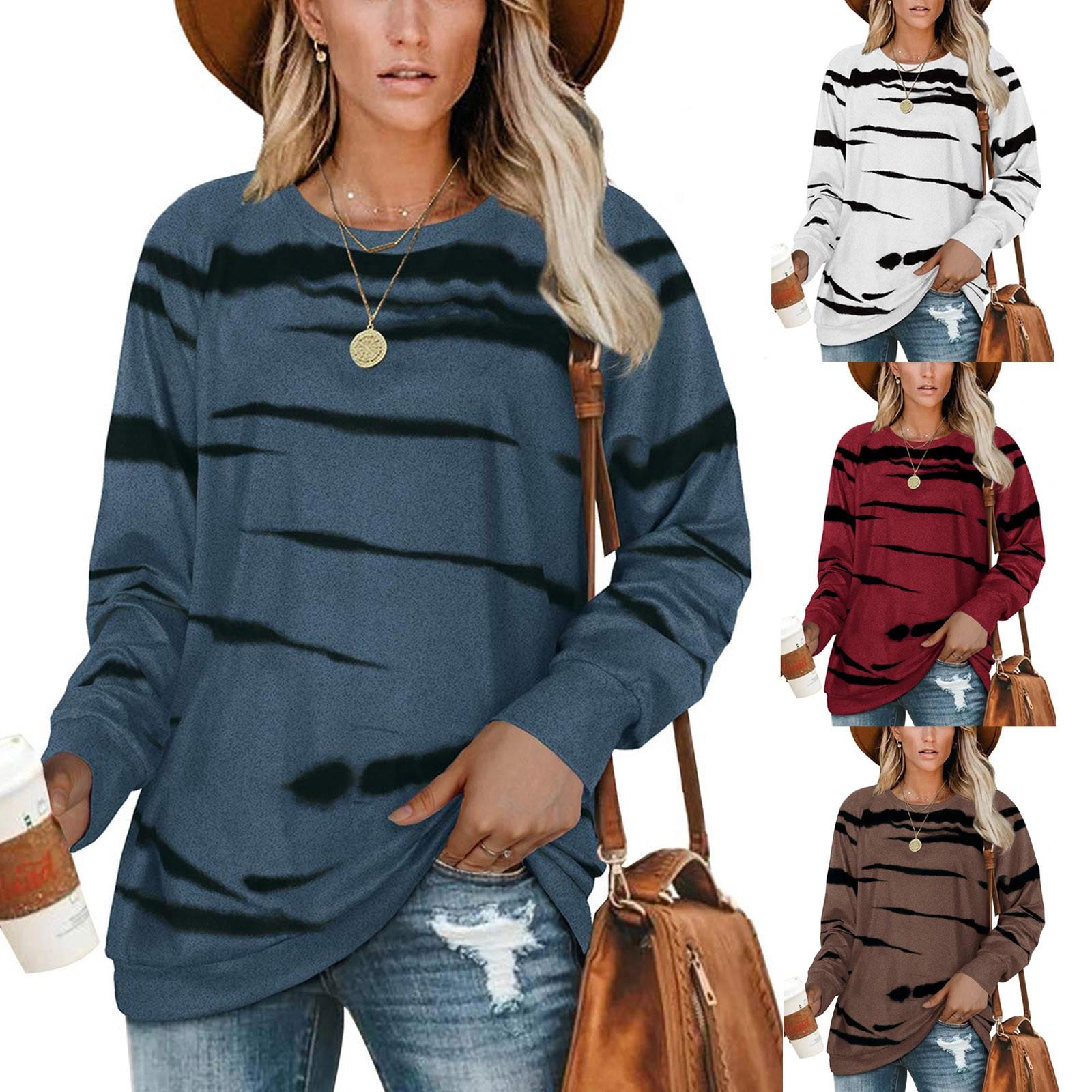 

Woman s Oversized Long Sleeve Sweatshirts Crewneck Casual Printed Pullover Tops