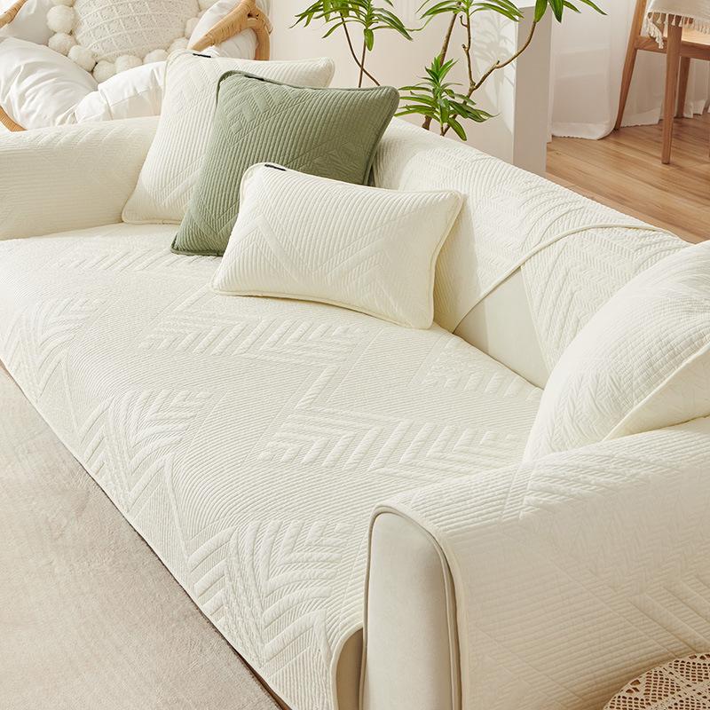 Pure Cotton Sofa Cushion Four Seasons Universal Non-Slip Simple Modern Cotton Fabric Seat Cover Cover All-Inclusive Universal Cover Towel