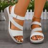 Women's New Summer Plus Size Peep Toe Casual Sandals Platform Wedge Heel Sandals