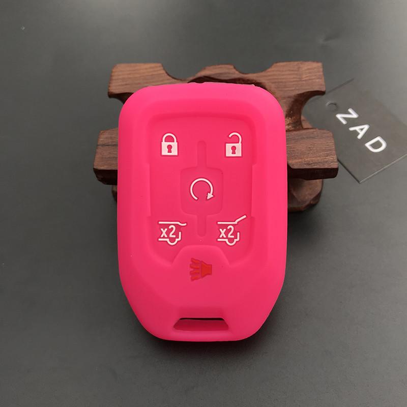 Silicone Car Key Cover Case For Chevrolet Camaro 2015 2016 GMC Yukon Suburban Tahoe Smart 6 Buttons Auto Accessories