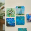 Famous Oil Painting Themed Refrigerator Magnets, Classic Artwork (Starry Night, Water Lilies) for Home Fridge Decoration
