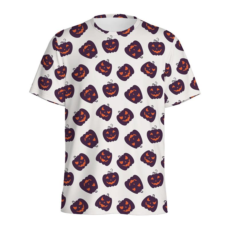 Halloween Pumpkin Pattern T Shirt For Men Tops Round Neck Tee Shirts Street 3D Printing Party T-Shirt Women Kids Short Sleeves