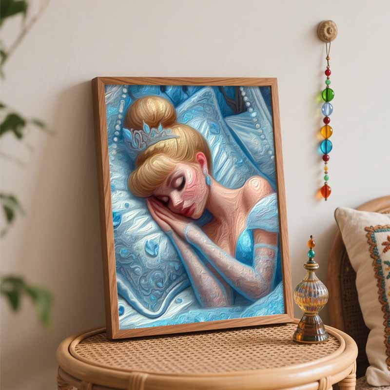 Disney Oil Painting Art Painting Set Sleeping Princess Home Wall Decor Handmade Gift Ideas