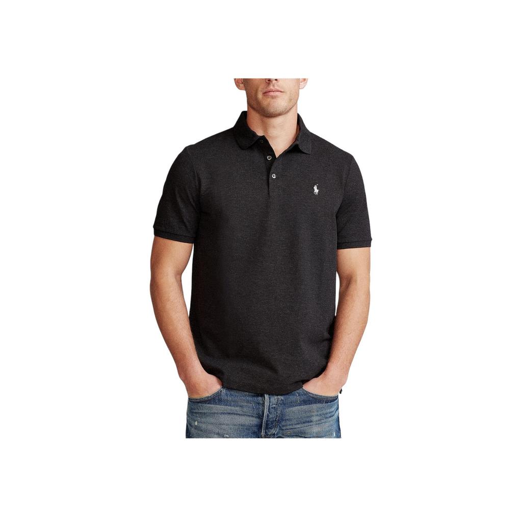 Polo Ralph Lauren Mesh Print Embroidered Polo Shirt Men Tops Black MNPOKNI1N820720-001