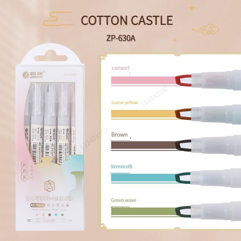 5 Stück/Set Doppelspitz-Textmarker Stifte Kawaii Farbige Manga Marker Pastell Scrapbooking Japanische Kawaii Schreibwaren Schulbedarf