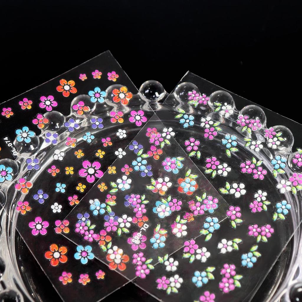 30 Pegatinas de Uñas de Flores de Verano Coloridas Rosas 3D Autoadhesivas Diseños de Pegatinas de Uñas Autoadhesivas Encantos Decoración de Arte de Uñas DIY