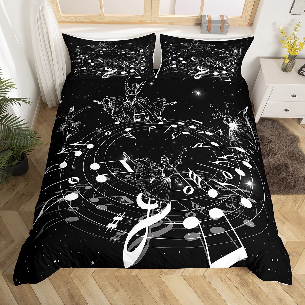 

Комплект постельного белья для балета «Лебединое озеро», одеяло для танцев, покрывало для детей, мальчиков и девочек, балерин, крупный план, пододеяльник, покрывало для танцев EU Single(135x200cm)