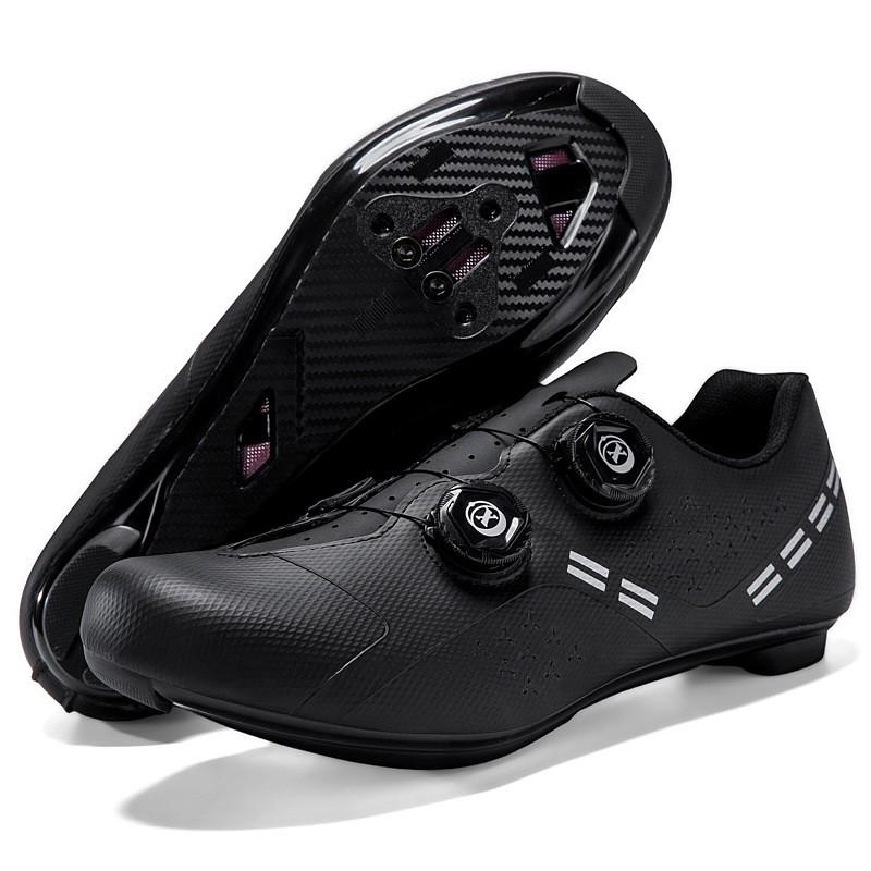 Road Cycling Shoes With Stiff Sole Breathable Unclipped Clipless Style Dual Buckle Bike Pedal Men Women