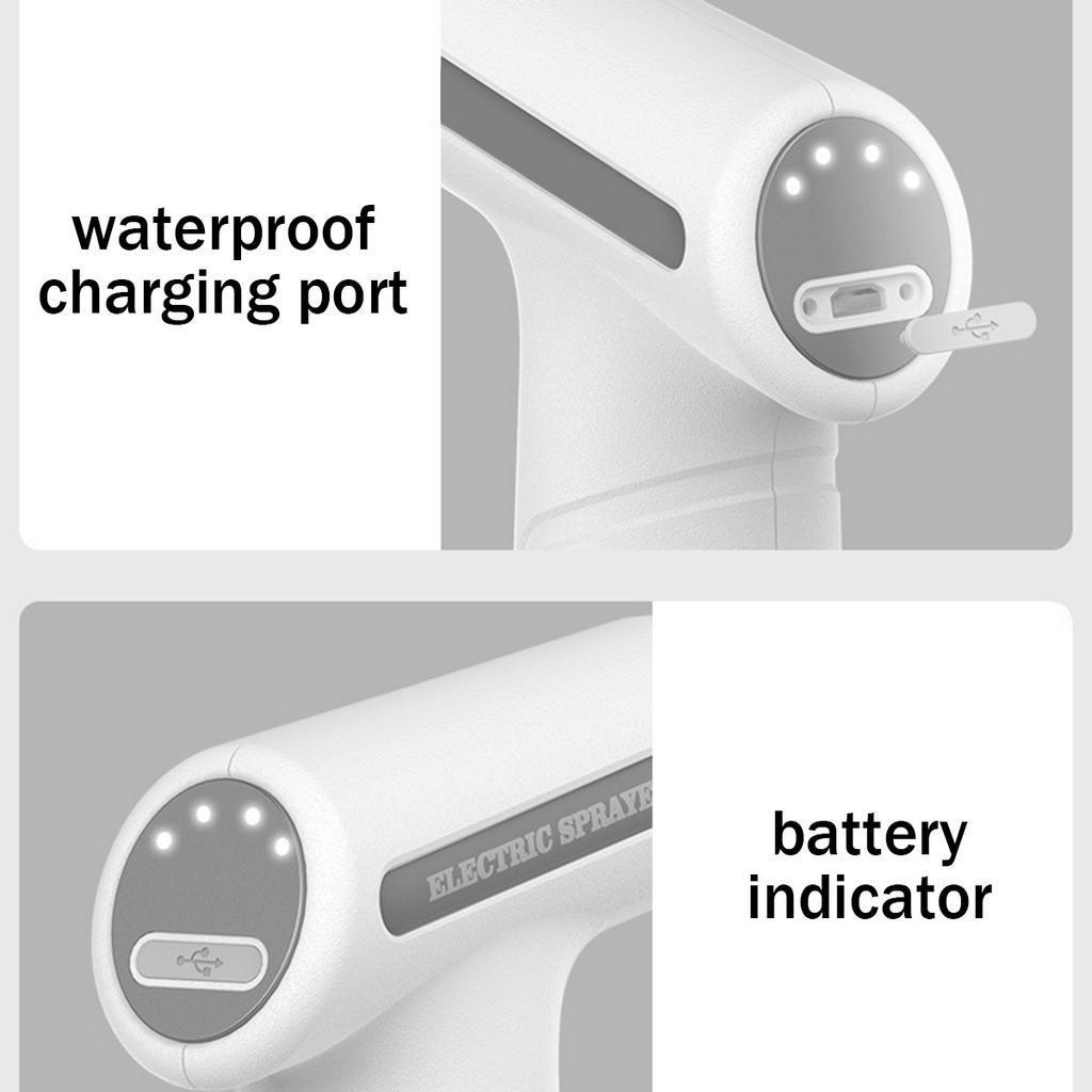 Biała elektryczna konewka do podlewania do użytku wewnątrz i na zewnątrz, ręczna elektryczna butelka z rozpylaczem do roślin, butelka z rozpylaczem do kwiatów, opryskiwacz do mgiełki wodnej, narzędzia ogrodowe 900ml