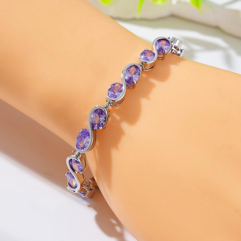 Women'S Creative Bracelet Hipster Accessories Round Simple Copper Zircon Bracelet