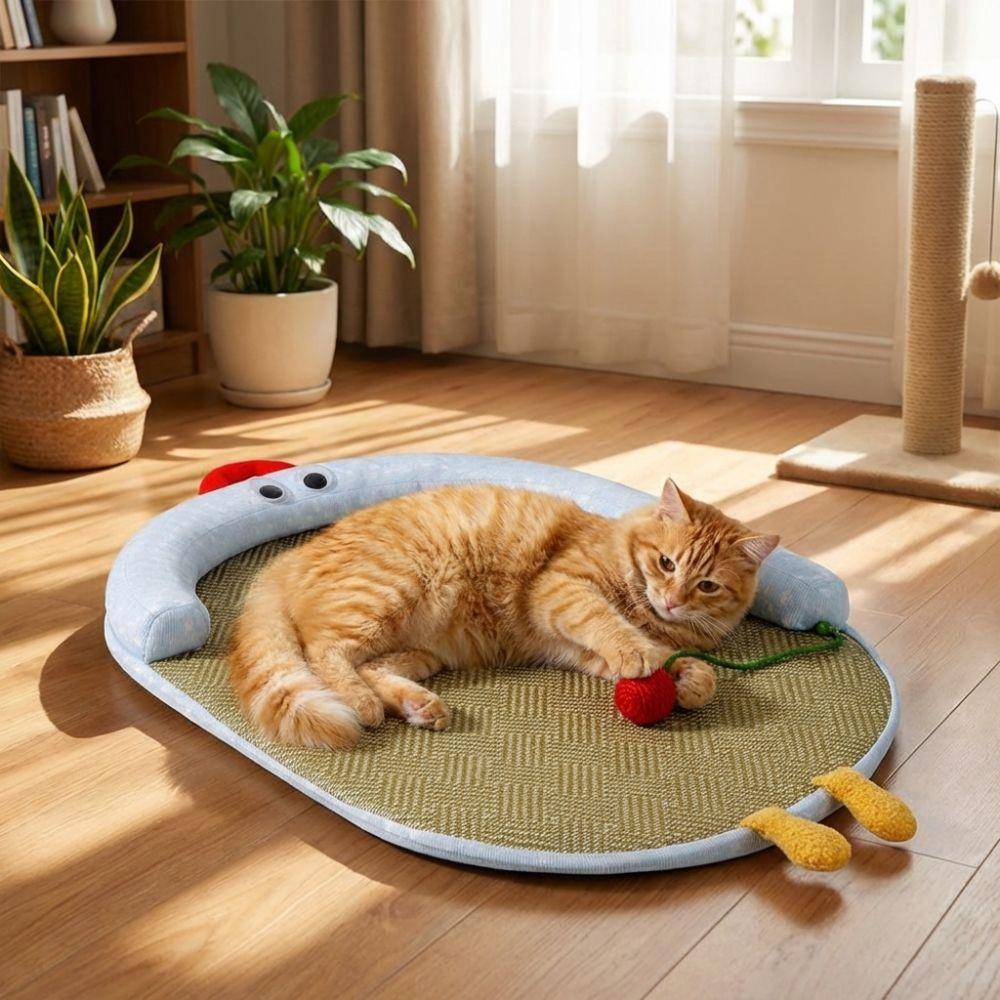 Neck Support Dog Sleeping Mat Ice Silky Cooling Puppy Kennel Cat Cool Pad Bed  Small Pet