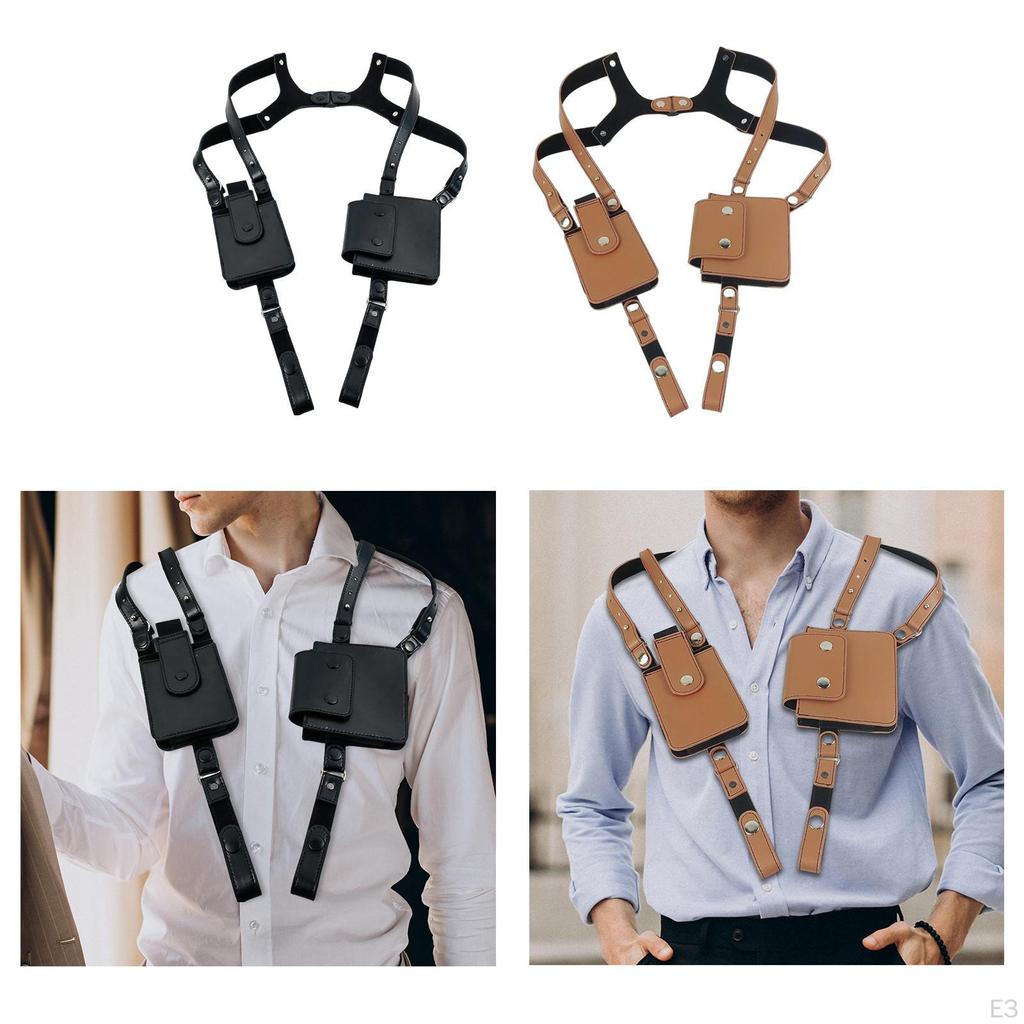 Hidden Underarm Shoulder Bag PU Leather Concealed Pack for Running Steampunk