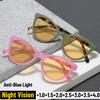 Men's Women's Night Vision Presbyopia Glasses Fashion Yellow Lens Reading Glasses Men's Retro Cat Eye Anti-blue Light Glasses