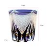 320Ml Edo Kiriko Whisky Tumbler Colored Purple Grey Hand Cut Japanese Glassware For Spirits