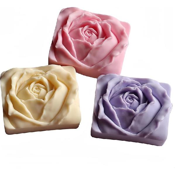 Lily Flower Soap Mold Pretty Flower Soap Silicone Mould for Handmade DIY Soap Making Lotion Bars Scented Candles Resin Crafts Aromatherapy Gypsum