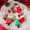 Christmas Keychains Accessorie Christmas Decorations Santa Claus Gingerbread Man Xams Keychains Party Favors Gifts
