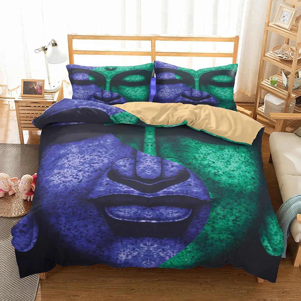 Bedclothes Buddha Duvet Set Bed Bedding Home Comforter Bedding Set Luxury King Size Bedding Set Housse De Couette (No Bed Sheet)