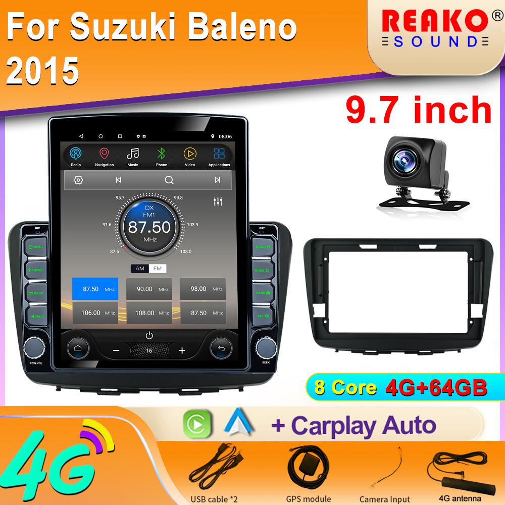 Écran Tesla Style Vertical 9,7" Autoradio Android Pour suzuki baleno 2015 2018 Navigation GPS Lecteur Multimédia Vidéo Carplay