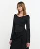 Kimjisu Cross-Draped Top _ Black