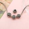 10Pieces European Style Spacer Beads with Large Holes Silver Round Spacer Beads Accessory for Creative Jewellery Making