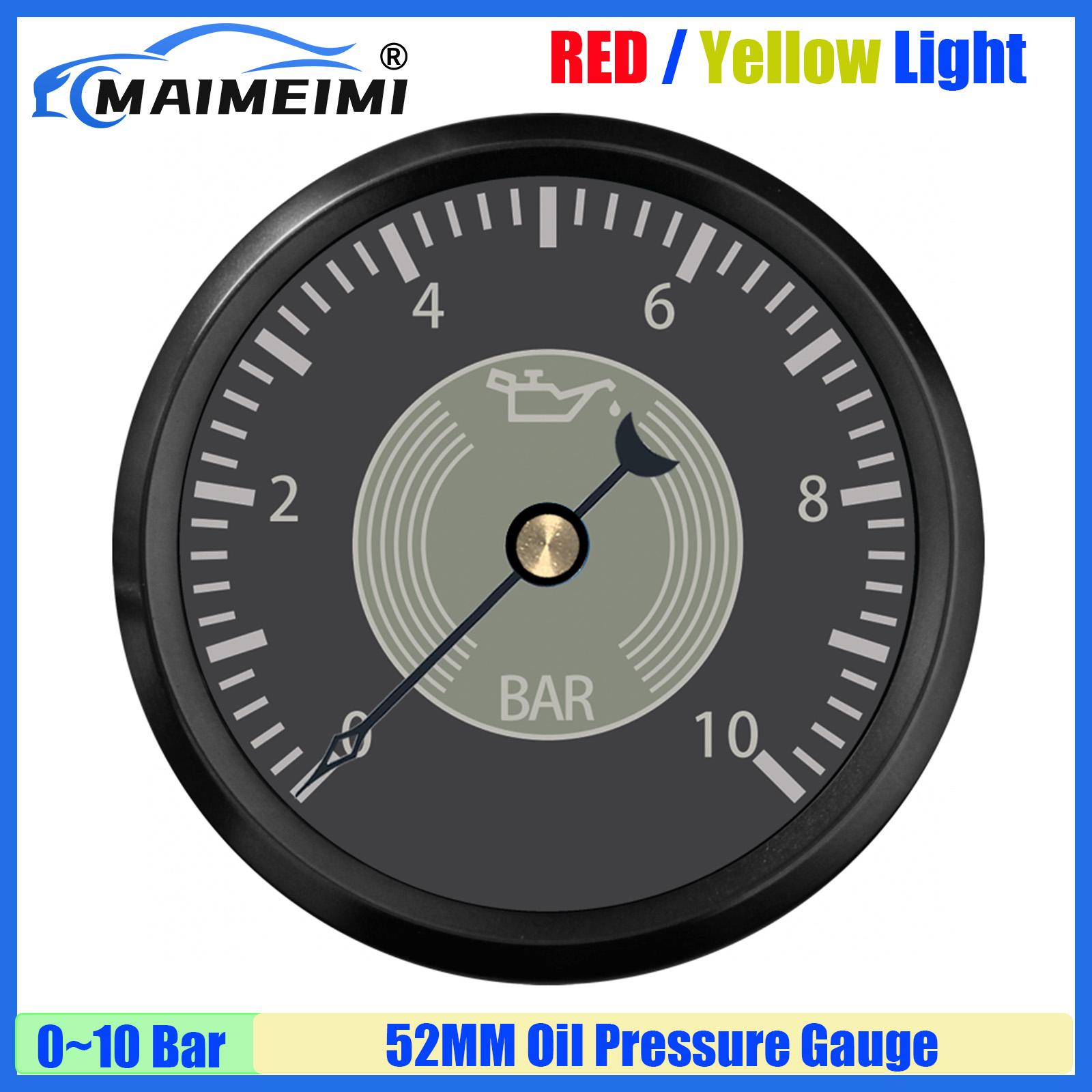 MAIMEIMI Vintage Styling 52MM Oil Pressure Gauge 0-190ohm Fuel Level Gauge Water Temperature Gauge Voltage Waterproof Car Boat oil press gauge BN