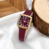 Fashion Trend Ankola Red Belt Watch Niche High-End Red Quartz Women'S Watch Retro Simple Watch