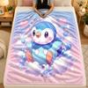 Flannel BlanketPenguin Warm Soft Throw Blanket for Indoor Sofa Bed Living Room Use