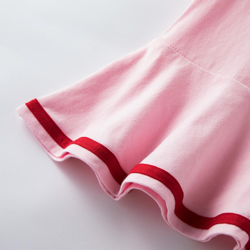 Hello Kitty Girls' Short-Sleeve Summer Dress - New Style, Pure Cotton, Lightweight Skirt